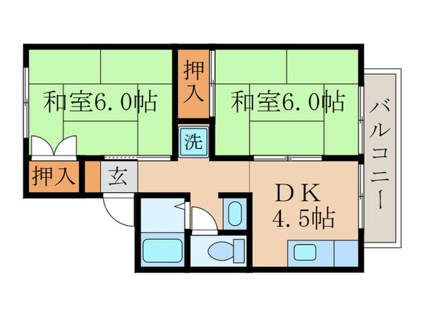 サンハイツフジタＤ棟の物件間取画像